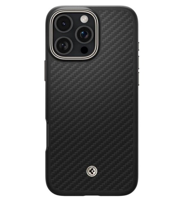 SPIGEN MagSafe Тънък Калъф за iPhone 16 Pro, SPIGEN Enzo Aramid Case, Черен - Image 3