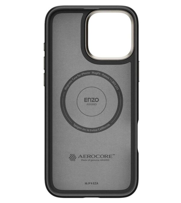SPIGEN MagSafe Тънък Калъф за iPhone 16 Pro, SPIGEN Enzo Aramid Case, Черен - Image 5