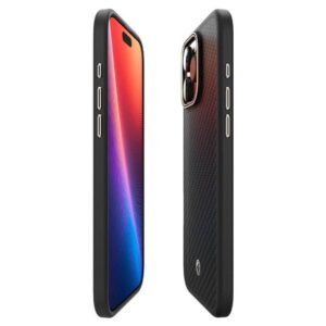 SPIGEN MagSafe Тънък Калъф за iPhone 16 Pro, SPIGEN Enzo Aramid Case, Черен