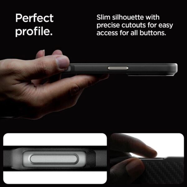 SPIGEN MagSafe Тънък Калъф за iPhone 16 Pro, SPIGEN Enzo Aramid Case, Черен - Image 11