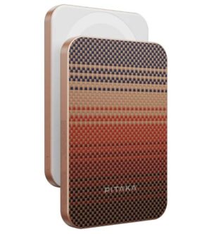 Magsafe Външна Батерия, PITAKA Aramid Fiber Magnetic Qi2 Sunset, Кафяв