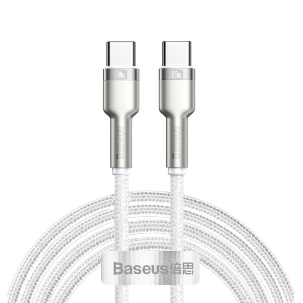 BASEUS Кабел Type-C - Type-C, 1м, 100W, 5A, CAFULE, CATJK-C02 /бял/