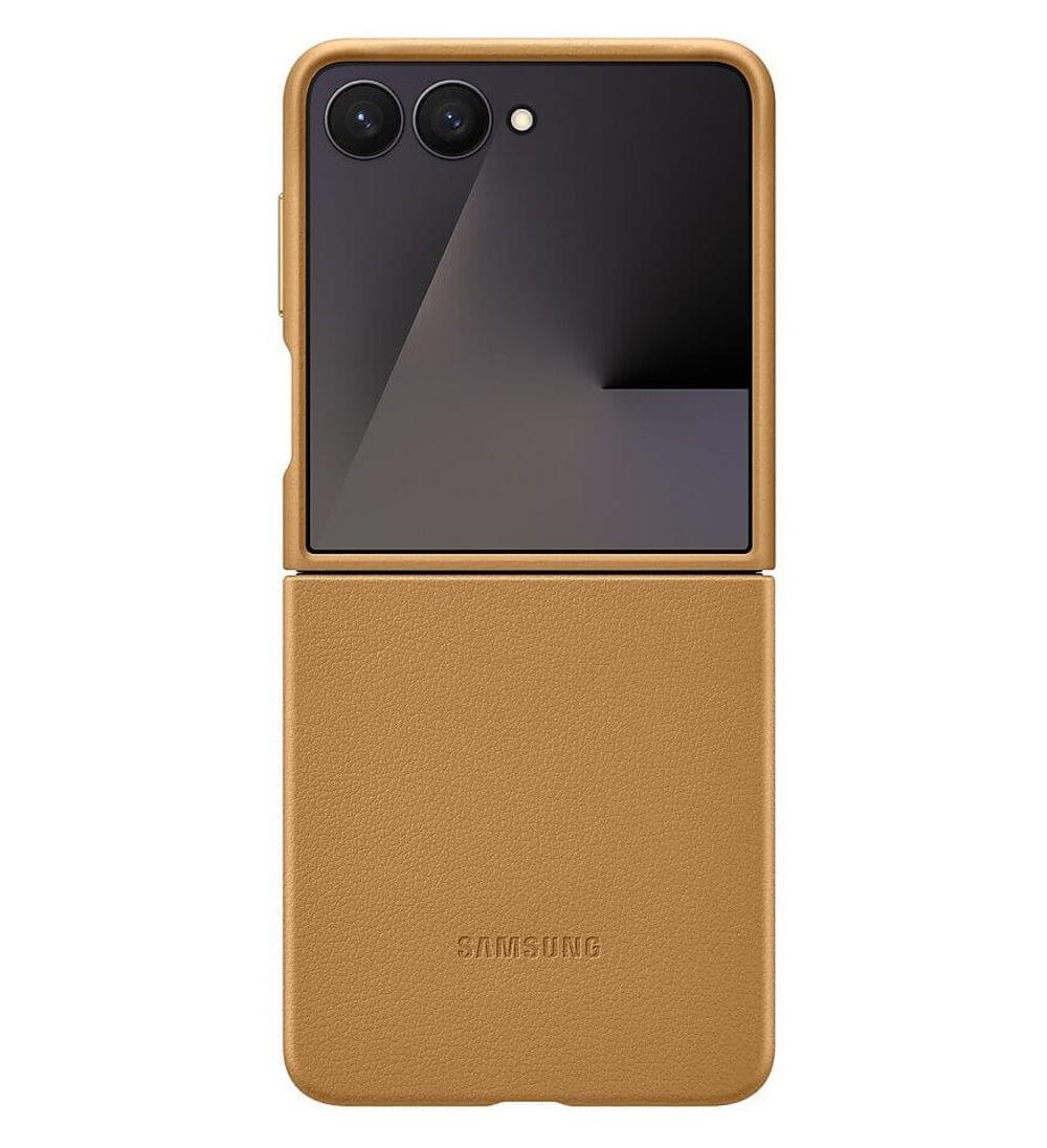 Оригинален Кожен Калъф SAMSUNG Z Flip 7, Kindsuit Case EF-VF766PAEGWW, Кафяв