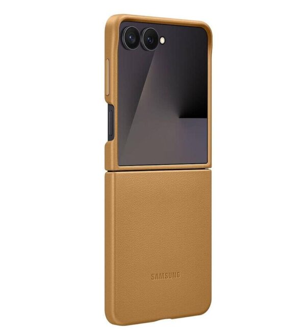 Оригинален Кожен Калъф SAMSUNG Z Flip 7, Kindsuit Case EF-VF766PAEGWW, Кафяв - Image 3