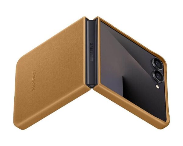 Оригинален Кожен Калъф SAMSUNG Z Flip 7, Kindsuit Case EF-VF766PAEGWW, Кафяв - Image 4