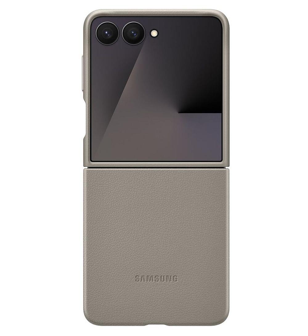 Оригинален Кожен Калъф SAMSUNG Z Flip 7, Kindsuit Case EF-VF766PJEGWW, Бежов