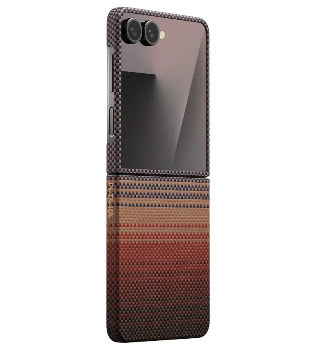 Magsafe Калъф за SAMSUNG Z Flip 7, PITAKA Ultra Slim Sunset Case, Кафяв