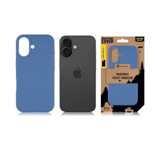 Magsafe Силиконов Калъф за iPhone 17, TACTICAL MagForce Velvet Smoothie Case, Син - Image 5