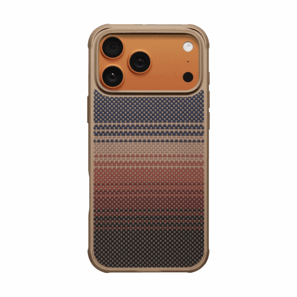 Magsafe Калъф за iPhone 17 Pro Max, PITAKA Aramid ProGuard Sunset Case, Кафяв