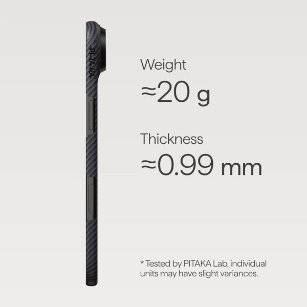 Magsafe Калъф за iPhone 17 Air, PITAKA Ultra Slim Black-Gray Case, Черен - Image 3