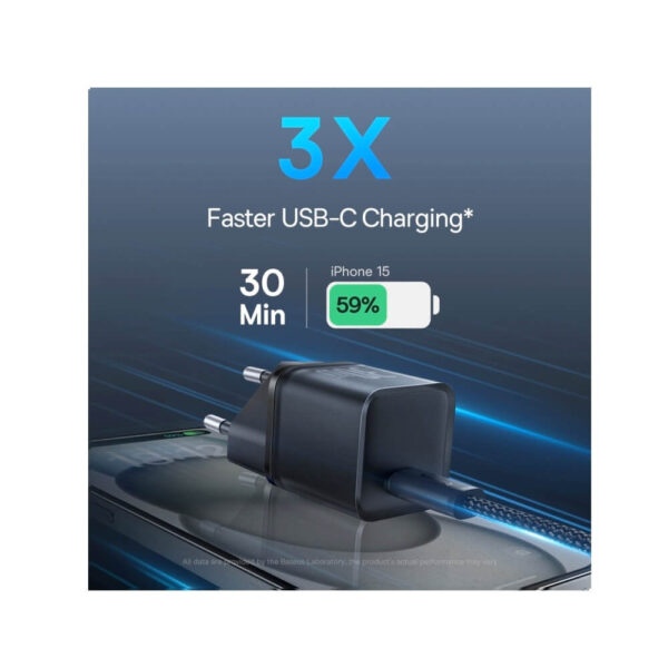 BASEUS 220V 30W, USB-C, GaN5s /черно/ - P10162504113-00 - Image 3