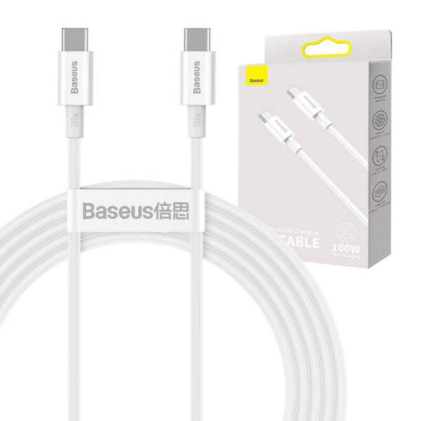 BASEUS Кабел Type-C - Type-C, 2м, 100W, Superior S, CATYS-C02 /бял/ - Image 3