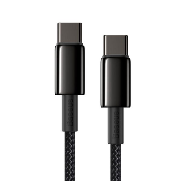 BASEUS Кабел Type-C - Type-C, 2м, 100W, Tungsten Gold, CATWJ-A01 /черен/ - Image 3