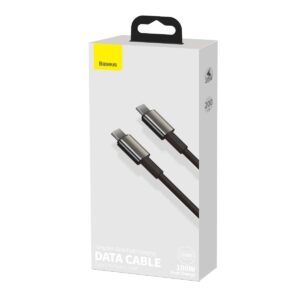 BASEUS Кабел Type-C - Type-C, 2м, 100W, Tungsten Gold, CATWJ-A01 /черен/