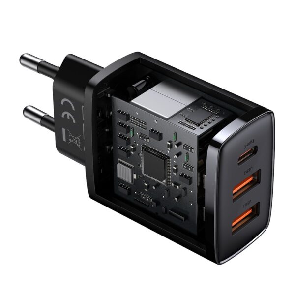BASEUS 220V 30W, 2xUSB-A + USB-C, Compact, черно - CCXJ-E01 - Image 5