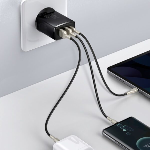 BASEUS 220V 30W, 2xUSB-A + USB-C, Compact, черно - CCXJ-E01 - Image 6