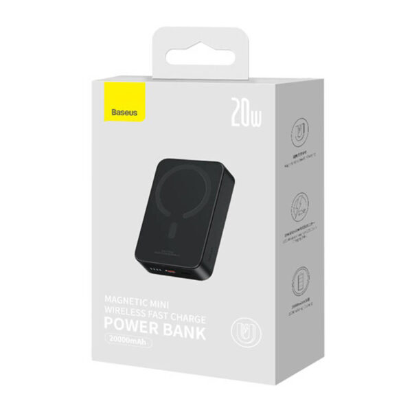 BASEUS Power Bank 20000 mAh 20W, Magnetic Mini Wireless /черен/ - PPCX150001 - Image 3