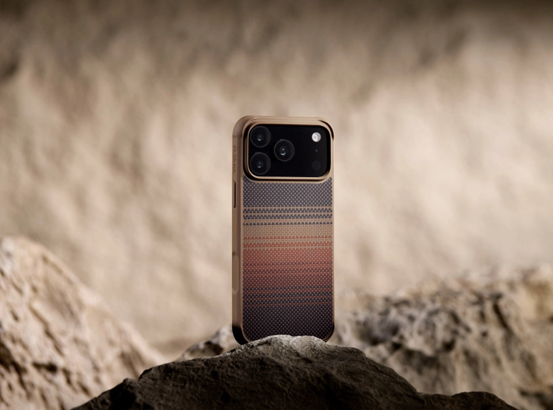 Magsafe Калъф за iPhone 17 Pro Max, PITAKA Aramid ProGuard Sunset Case, Кафяв - Image 5