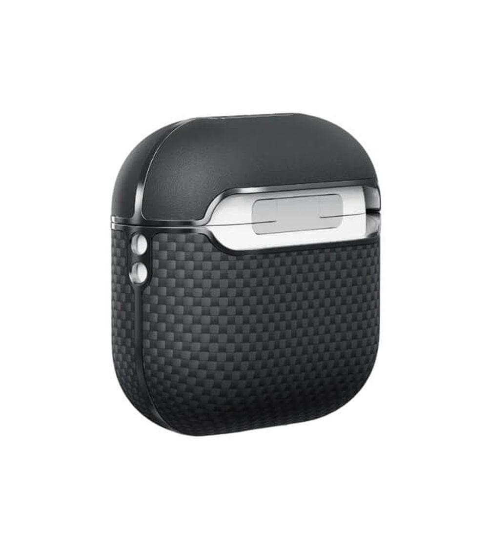Magsafe Калъф за Apple AirPods Pro/ 2, PITAKA Aramid Fiber Magnetic Black/Gray Case, Черен - Image 3
