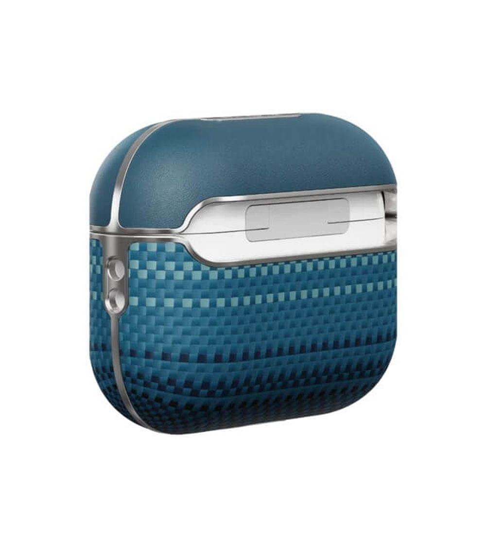 Magsafe Калъф за Apple AirPods Pro/ 2, PITAKA Aramid Fiber Magnetic Moonrise Case, Син - Image 3