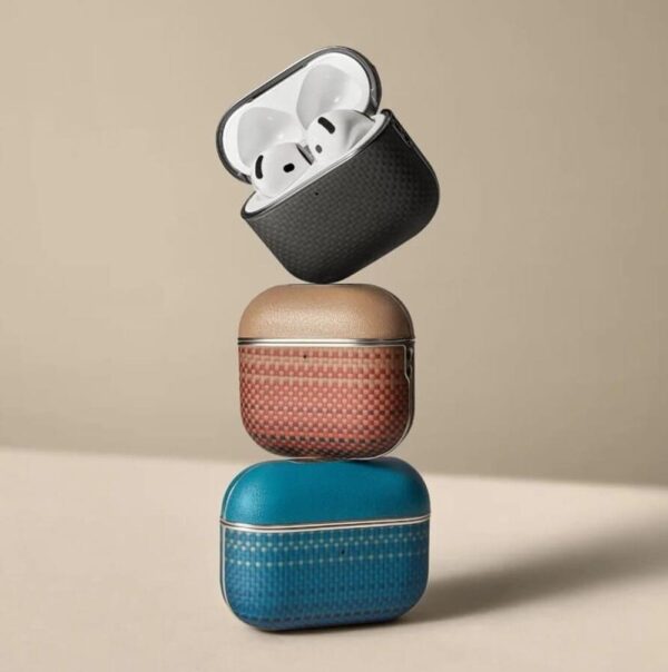 Magsafe Калъф за Apple AirPods Pro/ 2, PITAKA Aramid Fiber Magnetic Moonrise Case, Син - Image 4