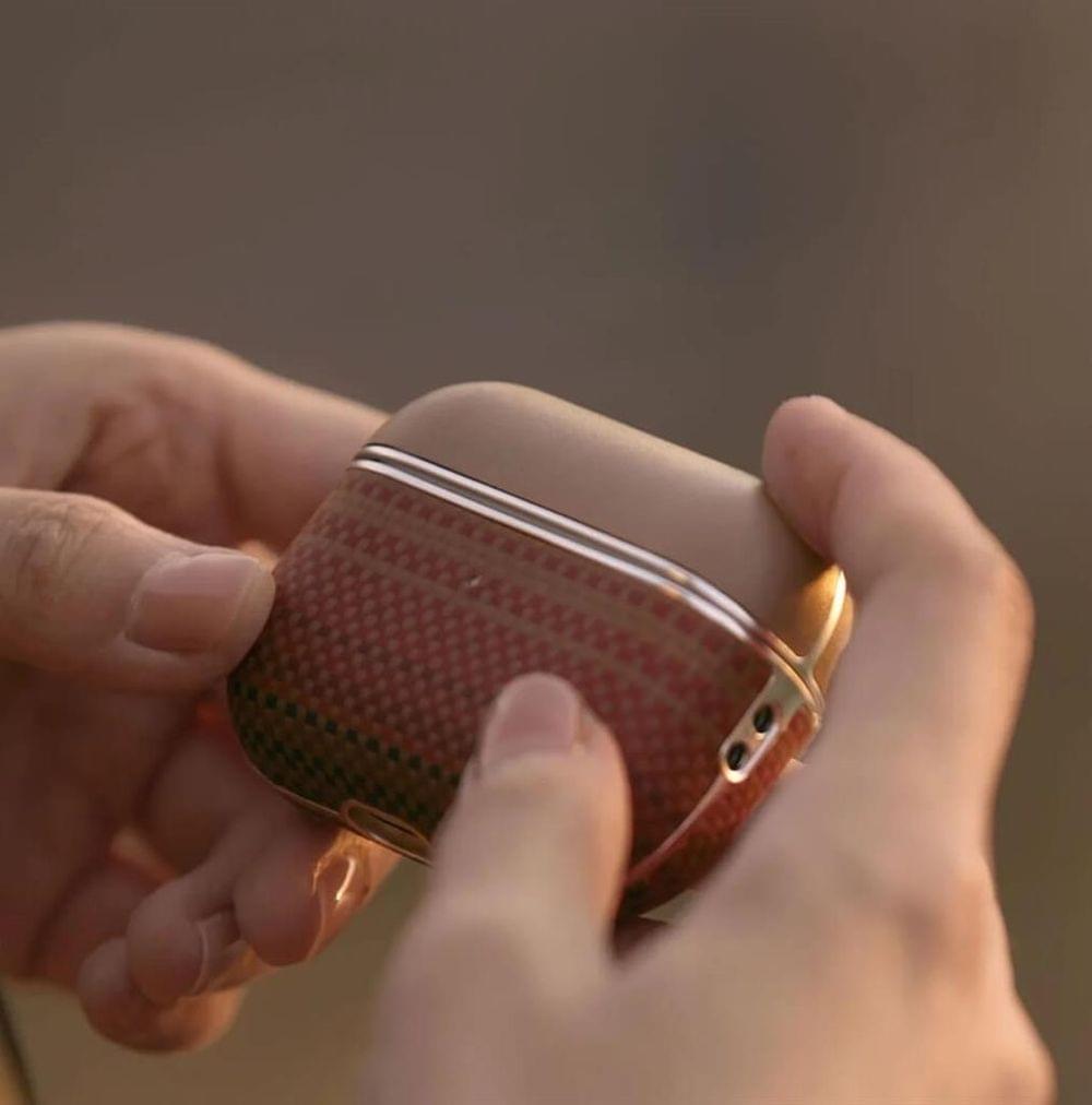 Magsafe Калъф за Apple AirPods Pro/ 2, PITAKA Aramid Fiber Magnetic Sunset Case, Кафяв - Image 6