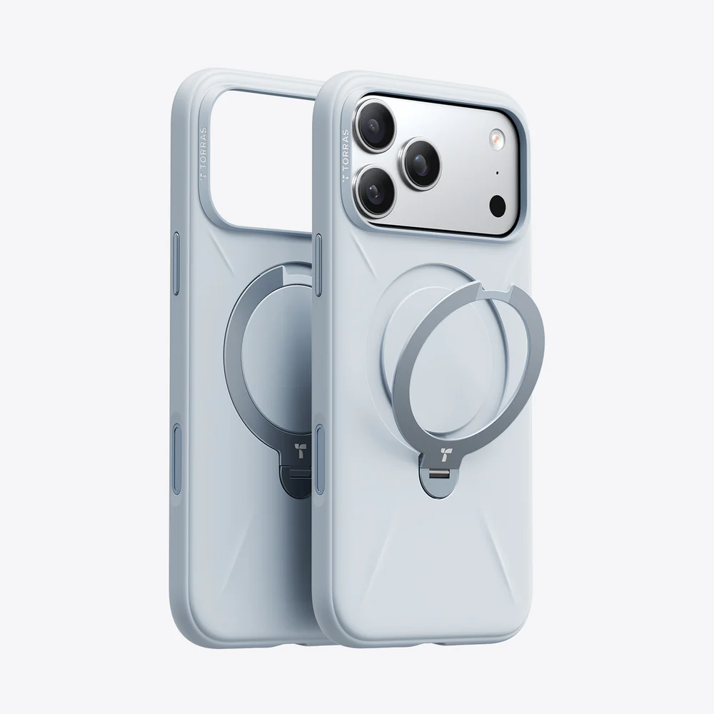 TORRAS Ostand Q3 Silicone for iPhone 17 Pro - Baby Blue