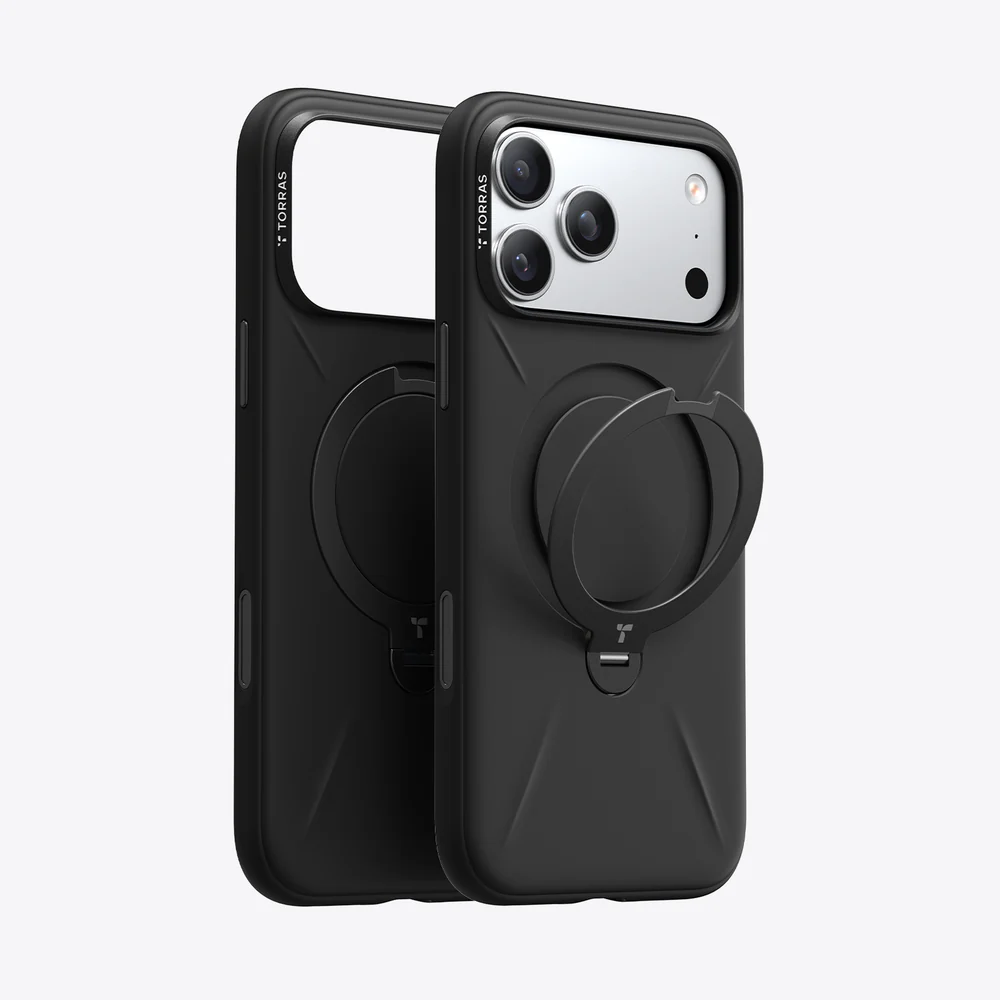TORRAS Ostand Q3 Silicone for iPhone 17 Pro - Obsidian Black