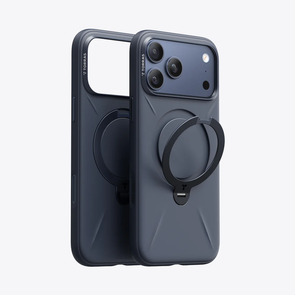TORRAS Ostand Q3 Silicone for iPhone 17 Pro - Deep Blue