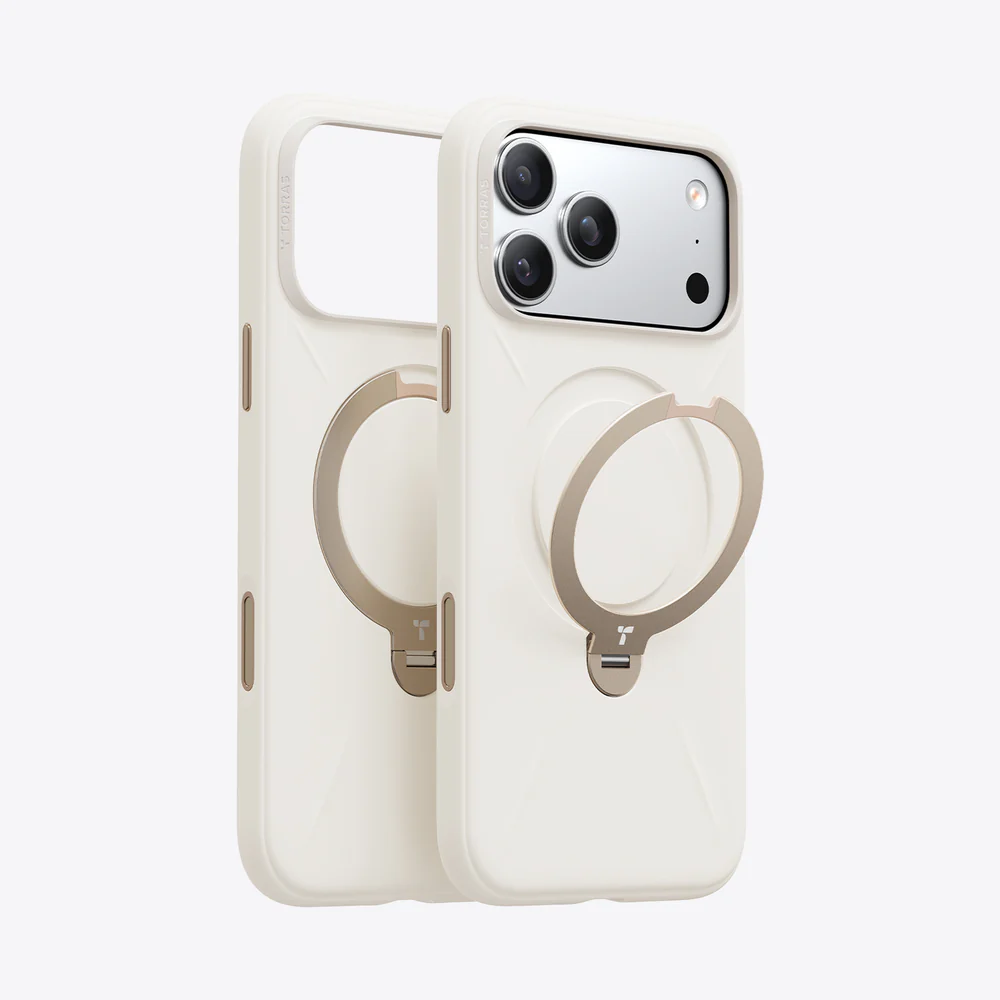 TORRAS Ostand Q3 Silicone for iPhone 17 Pro - Pearl White