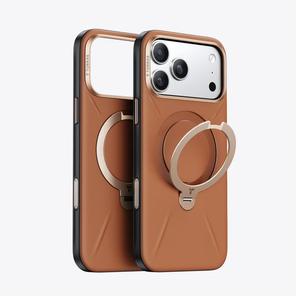 TORRAS Ostand Q3 VegSkin for iPhone 17 Pro - Amber Brown