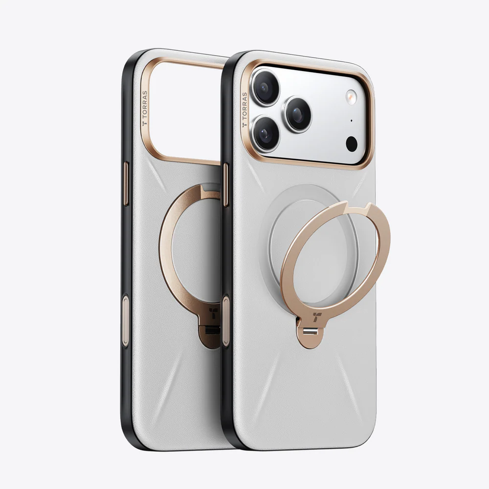 TORRAS Ostand Q3 VegSkin for iPhone 17 Pro - Pearl Grey