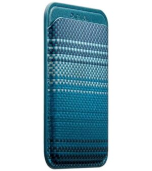 Magsafe Карбонов Калъф за Карти, PITAKA Magnetic Woven Wallet Moonrise, Син