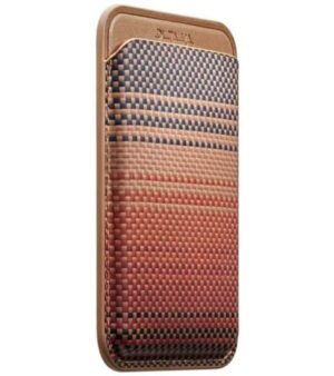 Magsafe Карбонов Калъф за Карти, PITAKA Magnetic Woven Wallet Sunset, Кафяв