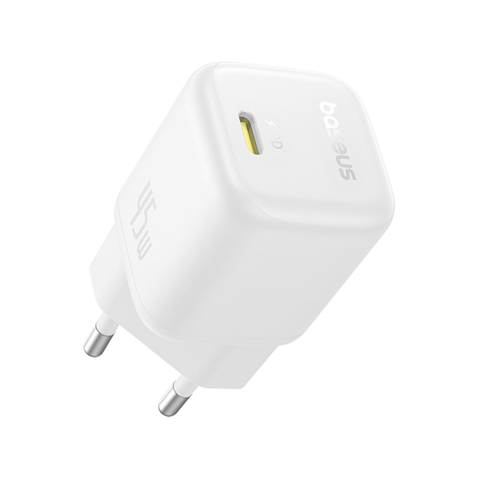 BASEUS 220V 45W, USB-C, PicoGo GaN /бял/- P10176800213-00