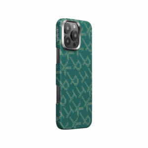 PITAKA MagSafe Калъф за iPhone 16 Pro, PITAKA Tactile Woven Case Monogram Gold/Green