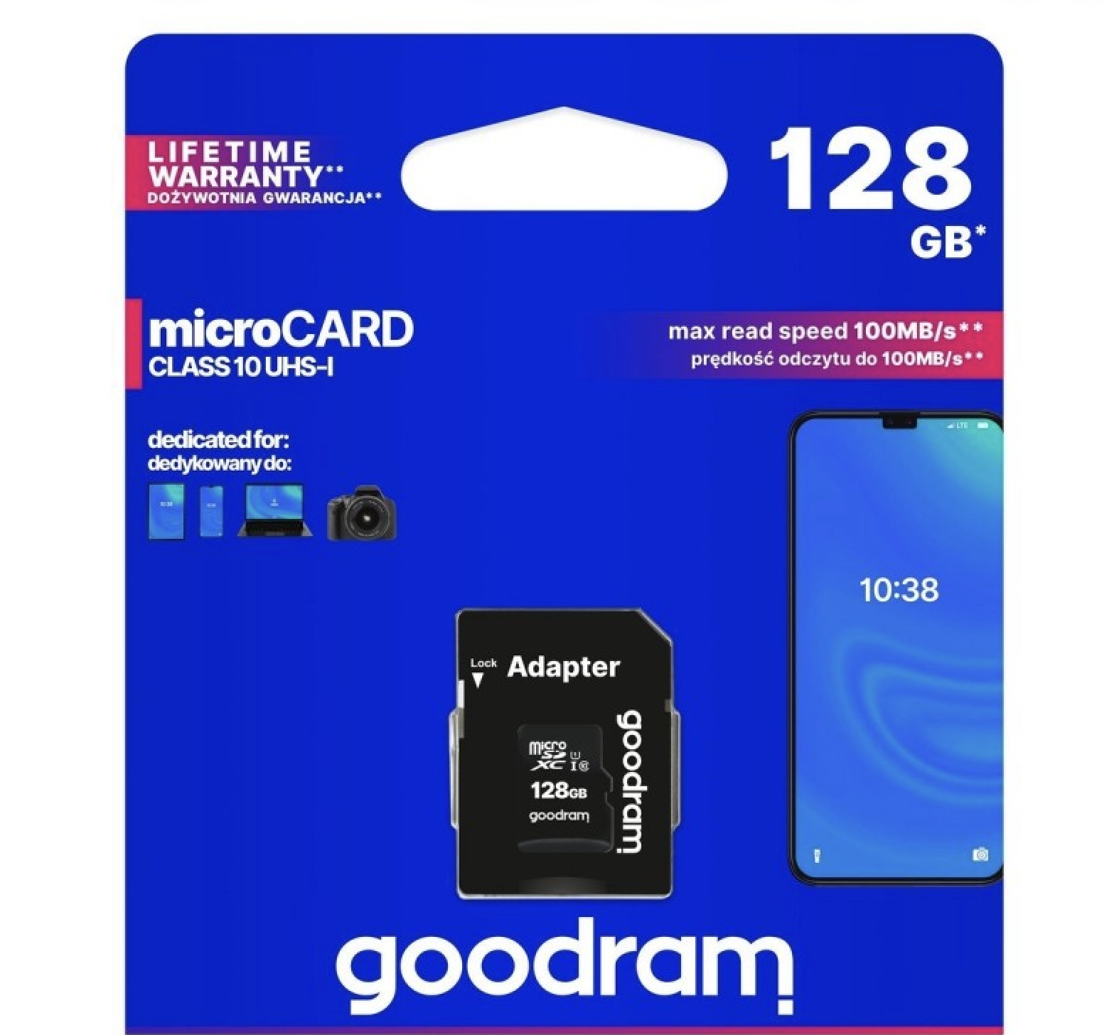 КАРТА ПАМЕТ GOODRAM MICROSD 128GB, UHS I (CLASS 10) + ADAPTER