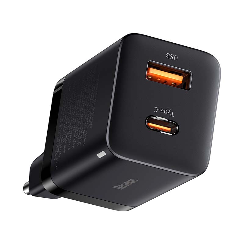 BASEUS 220V 30W, USB-C + USB-A, Super Si Pro, черен - CCSUPP-E01