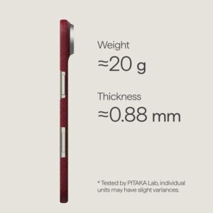 Magsafe Калъф за iPhone Air, Pitaka Edge Harvard Case Crimson, Червен