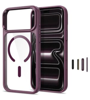 Magsafe Калъф за iPhone 18 Pro/ 17 Pro, Tech-Protect MagMat CC Clear Case Burgundy, Бордо